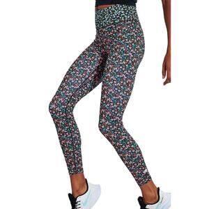 Nike One 7/8 Pink Blue Black Floral High Waist Performance Leggings Size XL